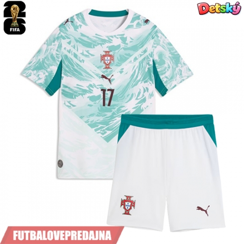 Lacne Dětský Futbalové dres Portugalsko Rafael Leao #17 MS 2026 Krátky Rukáv - Preč (+ trenírky)